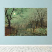 John Atkinson Grimshaw - Under the Silvery Moon Canvas Afdruk (Insitu (Houten vloer))