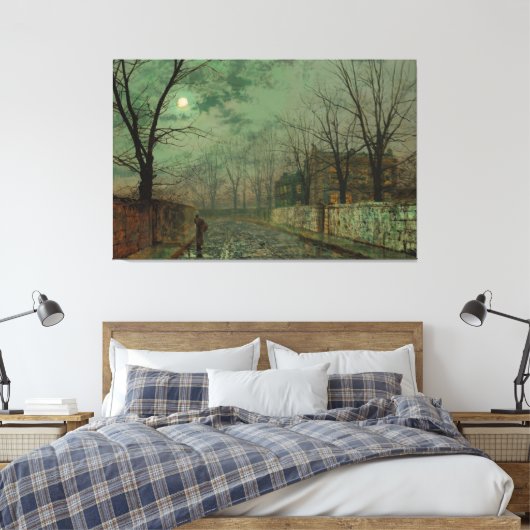 John Atkinson Grimshaw - Under the Silvery Moon Canvas Afdruk (Insitu (Slaapkamer))