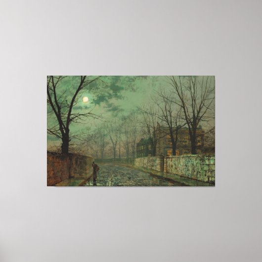 John Atkinson Grimshaw - Under the Silvery Moon Canvas Afdruk (Voorkant)
