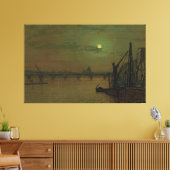 John Atkinson Grimshaw - Waterloo Bridge, Londen Canvas Afdruk (Insitu (Woonkamer))
