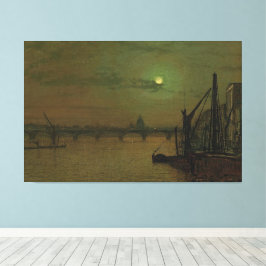 John Atkinson Grimshaw - Waterloo Bridge, Londen Canvas Afdruk