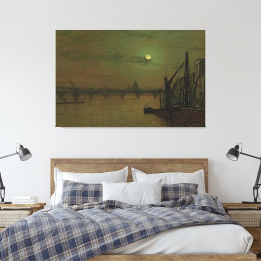 John Atkinson Grimshaw - Waterloo Bridge, London Canvas Afdruk (Insitu (Slaapkamer))