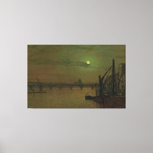 John Atkinson Grimshaw - Waterloo Bridge, London Canvas Afdruk (Voorkant)
