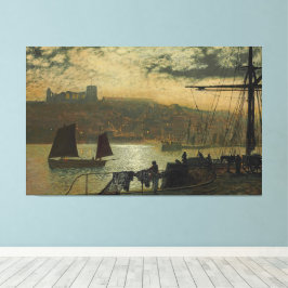 John Atkinson Grimshaw - Whitby Abbey And Church Canvas Afdruk