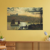 John Atkinson Grimshaw - Whitby Abbey And Church Canvas Afdruk (Insitu (Woonkamer))