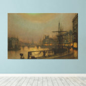 John Atkinson Grimshaw - Whitby at Night Canvas Afdruk (Insitu (Houten vloer))