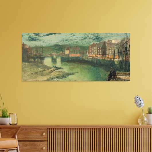 John Atkinson Grimshaw - Whitby Docks  Canvas Afdruk (Insitu (Woonkamer))