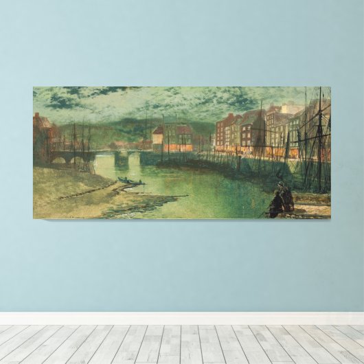 John Atkinson Grimshaw - Whitby Docks Canvas Afdruk (Insitu (Houten vloer))