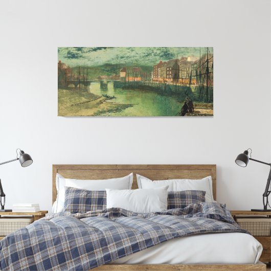 John Atkinson Grimshaw - Whitby Docks  Canvas Afdruk (Insitu (Slaapkamer))