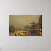 John Atkinson Grimshaw - Whitby 's Nachts Canvas Afdruk (Voorkant)