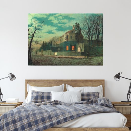 John Atkinson Grimshaw - Yew Court, Scalby Canvas Afdruk (Insitu (Slaapkamer))