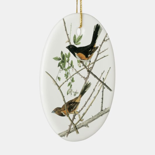 John Audubon Rufous-sided Towee Keramisch Ornament (Rechts)