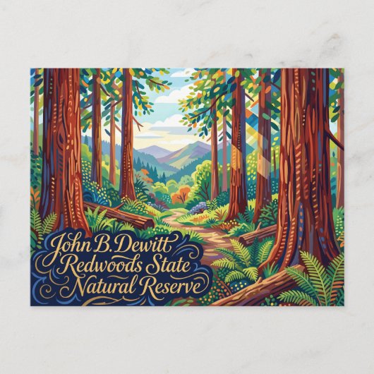 John B. Dewitt Redwoods State Natural Reserve Briefkaart (Voorkant)