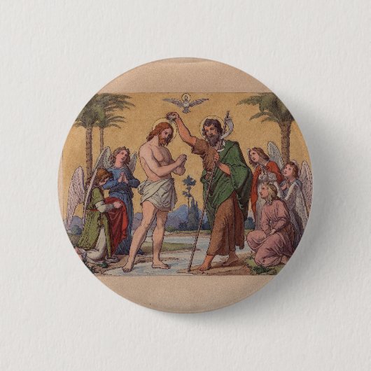 JOHN BAPTIZING JESUS RONDE BUTTON 5,7 CM (Voorkant)
