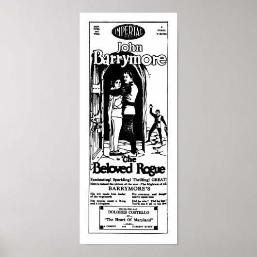 John Barrymore BELOVED ROGUE film en Poster (Voorkant)