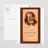John Barrymore in Hamlet Broadway 1922 Briefkaart (Voorkant / Achterkant)