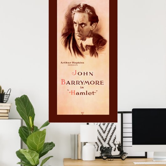 John Barrymore in Hamlet Broadway 1922 Poster (Thuiskantoor)