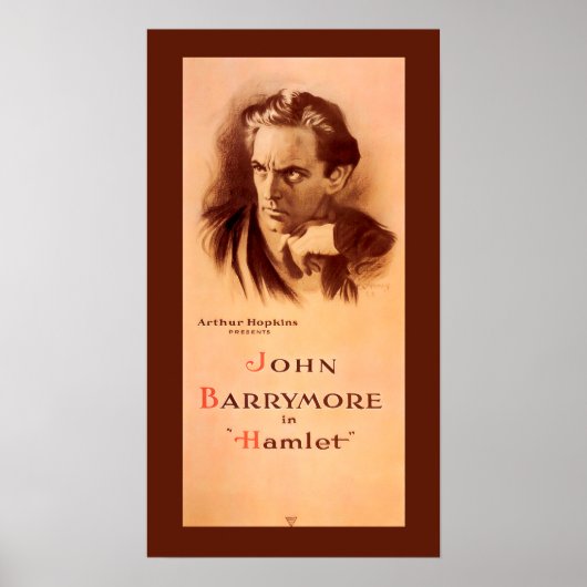 John Barrymore in Hamlet Broadway 1922 Poster (Voorkant)