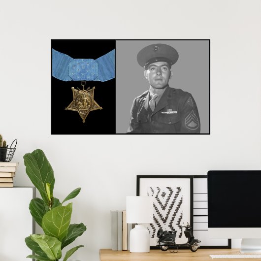 John Basilone en The Medal of Honor Poster (Thuiskantoor)