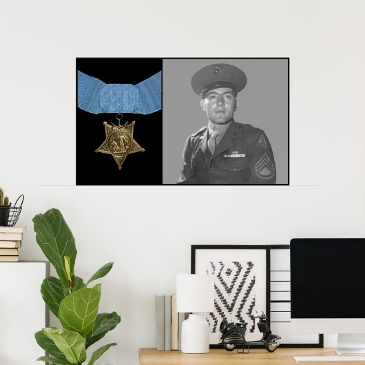 John Basilone en The Medal of Honor Poster (Thuiskantoor)
