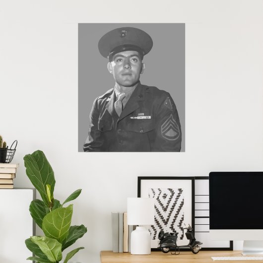 John Basilone — Medal of Honor Recipient Poster (Thuiskantoor)