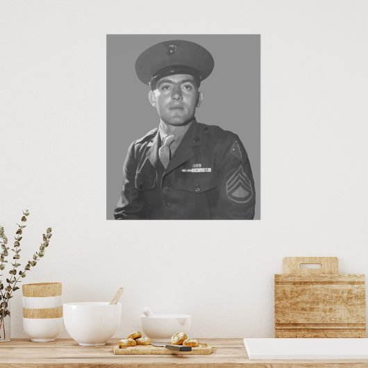John Basilone — Medal of Honor Recipient Poster (Keuken)