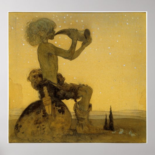 John Bauer - A Fairy Shepherd Poster (Voorkant)
