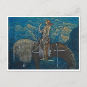 John Bauer A knight from Tussen Gnomes Briefkaart