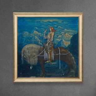 John Bauer A knight from Tussen Gnomes Poster