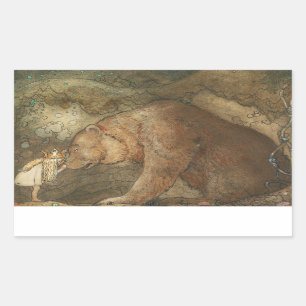 John Bauer - Arme Little Basse Rechthoekige Sticker