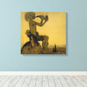 John Bauer Blew op de hoorn Canvas Afdruk (Insitu (Houten vloer))