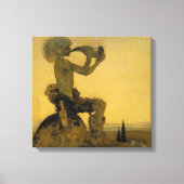 John Bauer Blew op de hoorn Canvas Afdruk (Voorkant)