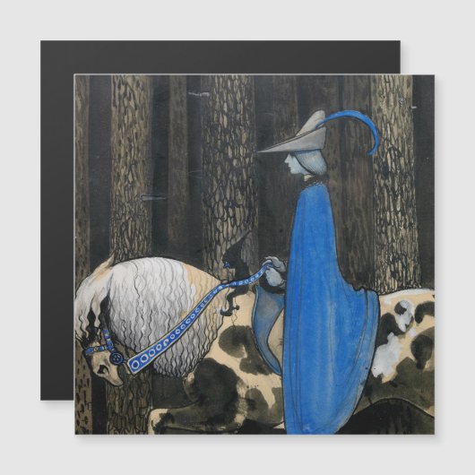 John Bauer De blauwe mantel Circa 1913 magnetische (Voorkant / Achterkant)