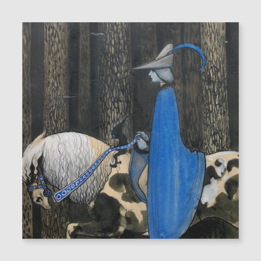 John Bauer De blauwe mantel Circa 1913 magnetische (Voorkant)