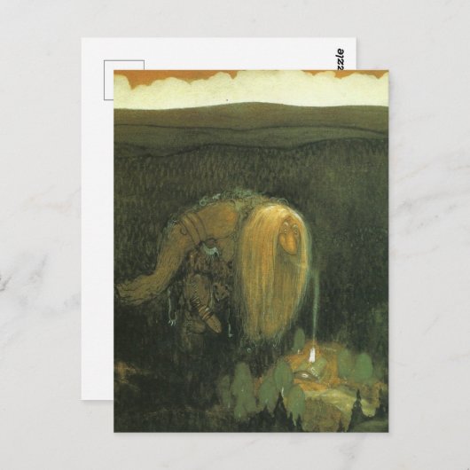 John Bauer De Bosttrol  Kunst Briefkaart (Voorkant / Achterkant)