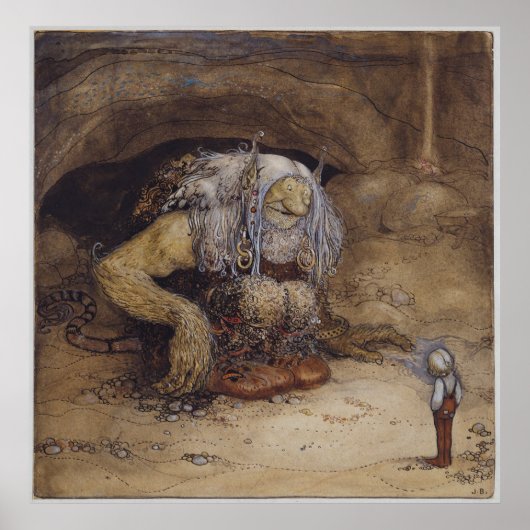 John Bauer - De jongen die nooit bang was Poster (Voorkant)