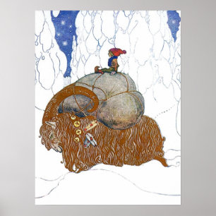 John Bauer De kerstgeit Poster