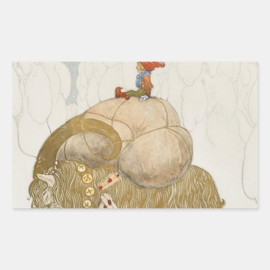 John Bauer - De kerstgeit Rechthoekige Sticker (Voorkant)