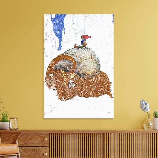 John Bauer De Kerstgeit Scandinavisch Canvas Afdruk (Insitu (Woonkamer))