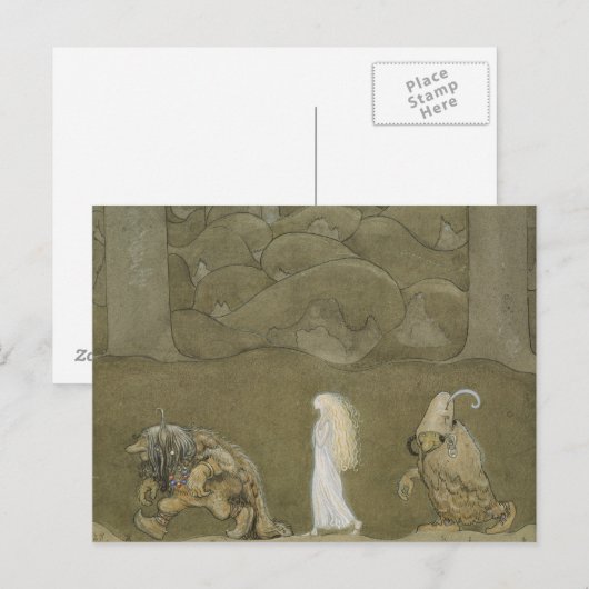 John Bauer - De prinses en de rollen Briefkaart (Voorkant / Achterkant)