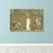 John Bauer - De prinses en de rollen Canvas Afdruk (Insitu (Houten vloer))