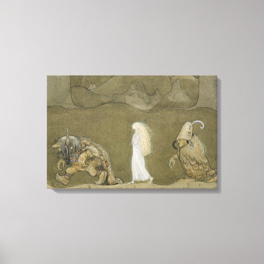 John Bauer - De prinses en de rollen Canvas Afdruk (Voorkant)