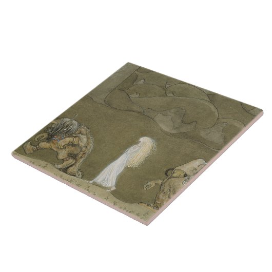 John Bauer - De prinses en de rollen Tegeltje (Zijkant)