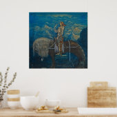 John Bauer - En riddare red Fram 1915 Poster (Keuken)