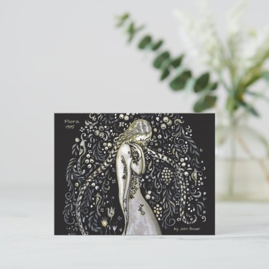 John Bauer Flora 1915 Art Nouveau-stijl CC1147 Briefkaart (Staand voorkant)