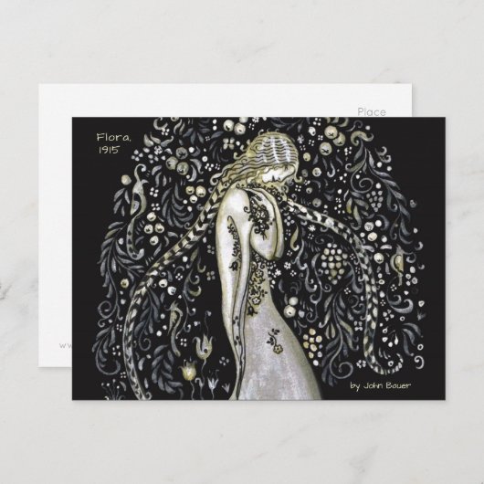 John Bauer Flora 1915 Art Nouveau-stijl CC1147 Briefkaart (Voorkant / Achterkant)