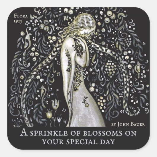 John Bauer Flower sprinkle CC1149 Celebrations Vierkante Sticker (Voorkant)