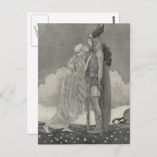 John Bauer - Freyja en Svipdag Briefkaart (Voorkant / Achterkant)