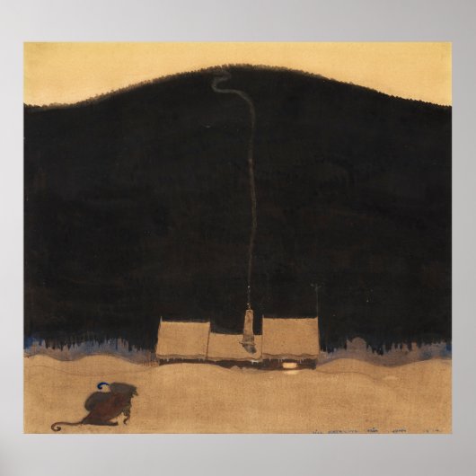 John Bauer Het huisje aan de voet van de berg Poster (Voorkant)