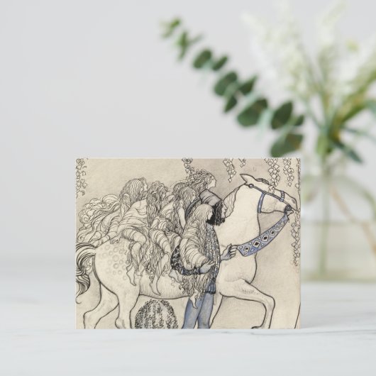 John Bauer - Het paard dat hij in de bit leidde Briefkaart (Staand voorkant)